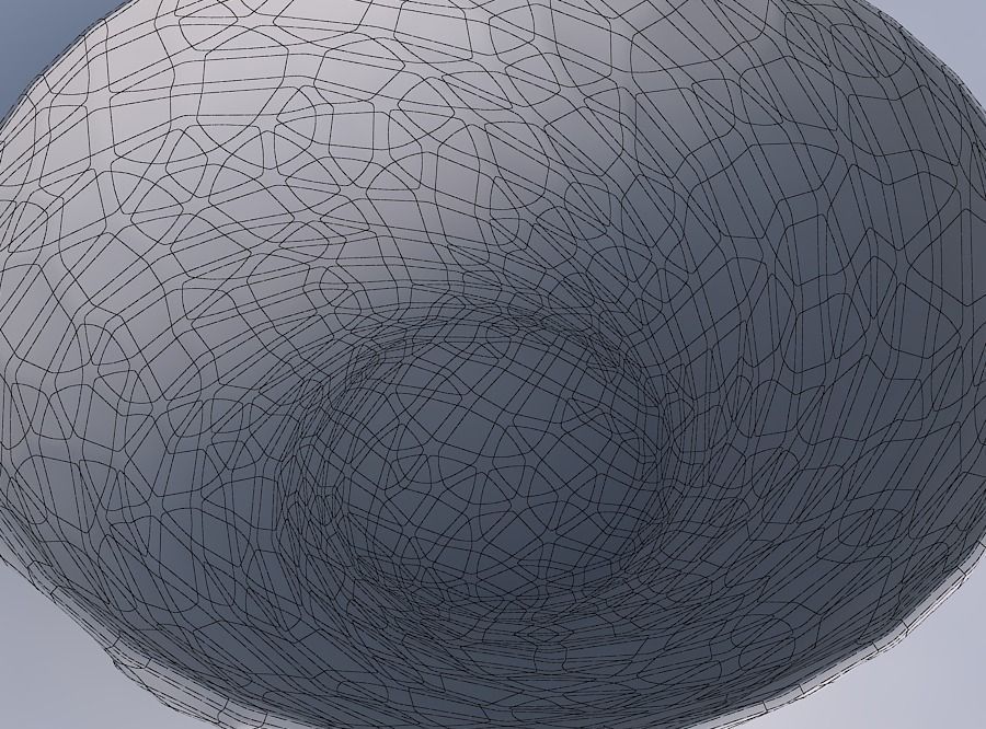 Bowl wide with low-polygon bulges 3D print model_6