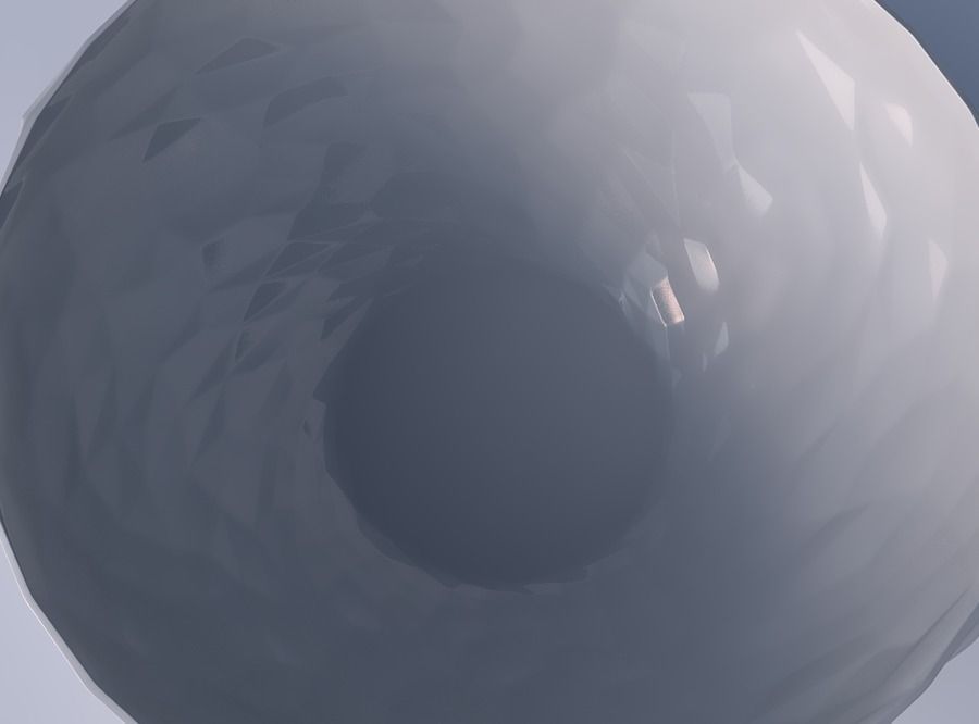 Bowl wide with low-polygon bulges 3D print model_2