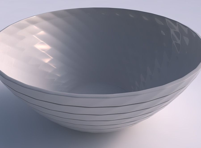 Bowl wide with hard horizontal dents 3D print model