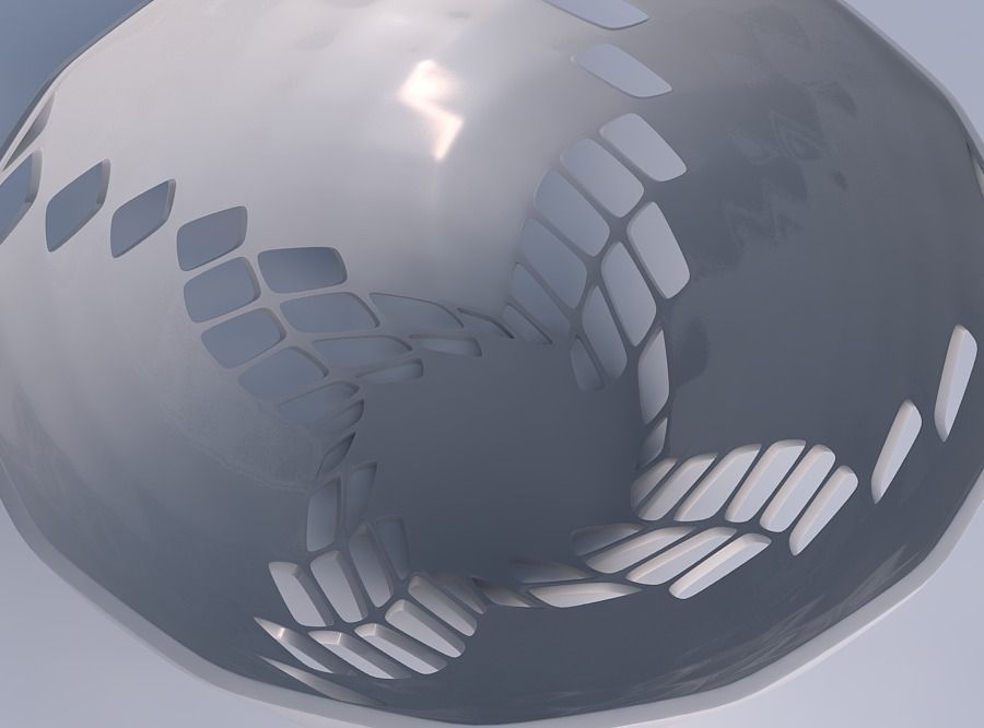 Bowl wide with diagonal grid lattice 2 3D print model_1