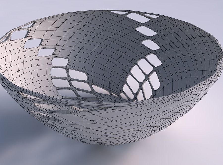 Bowl wide with diagonal grid lattice 2 3D print model_5