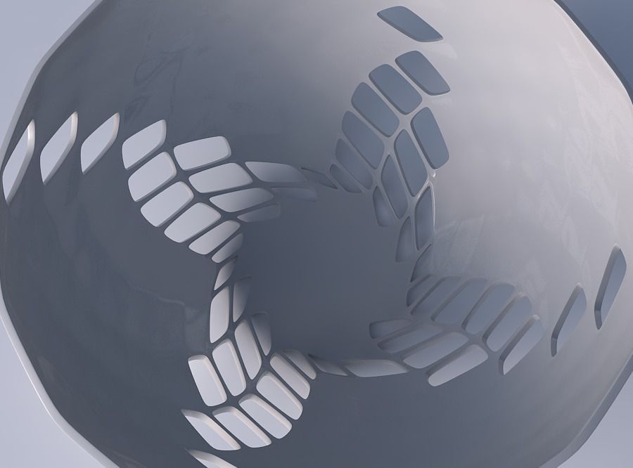 Bowl wide with diagonal grid lattice 2 3D print model_2