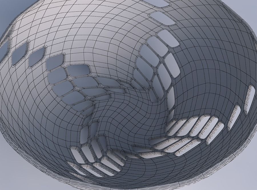 Bowl wide with diagonal grid lattice 2 3D print model_6