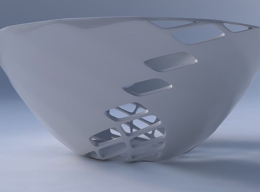 Bowl wide with diagonal grid lattice 2 3D print model_4