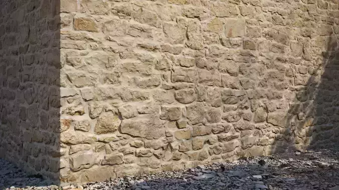 Yellow stone seamless wall texture 3D model