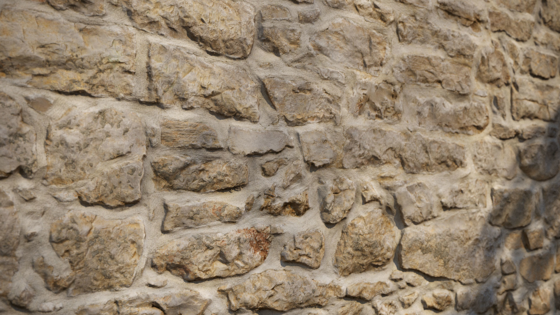 Yellow stone seamless wall texture 3D model_1