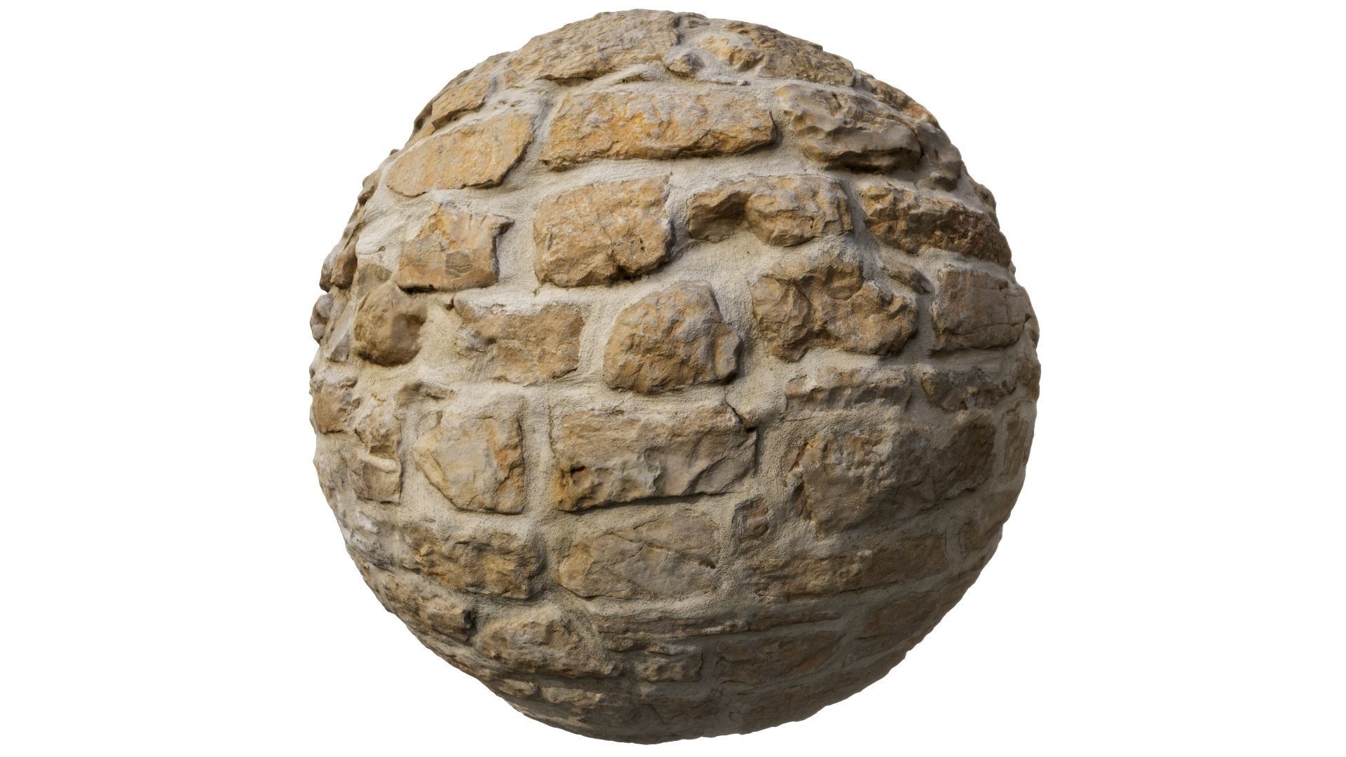 Yellow stone seamless wall texture 3D model_2