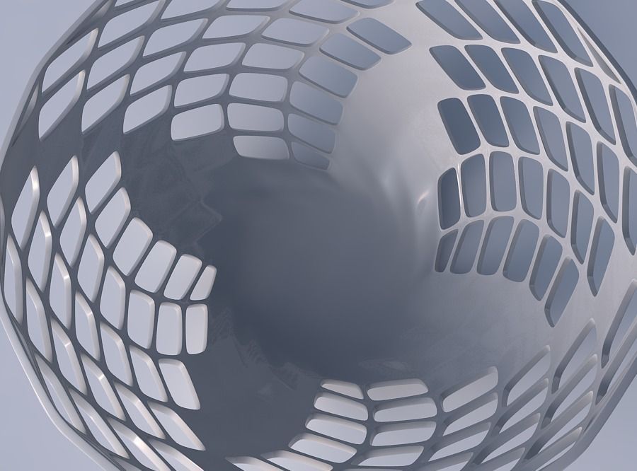 Bowl wide with diagonal grid lattice 3 3D print model_2