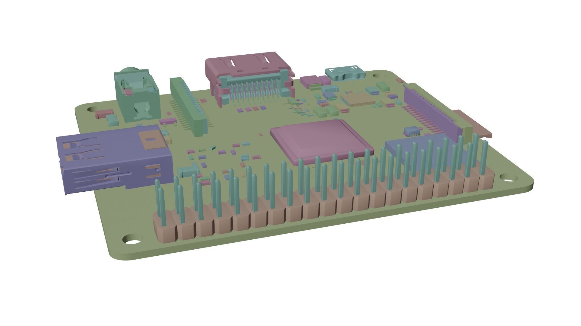 Raspberry pi 3A plus Low-poly 3D model_13