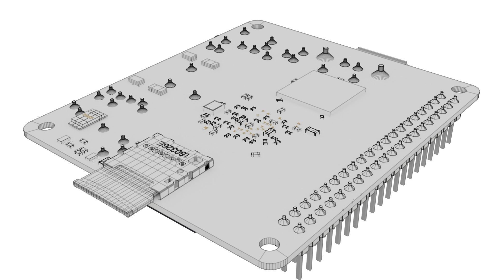 Raspberry pi 3A plus Low-poly 3D model_7