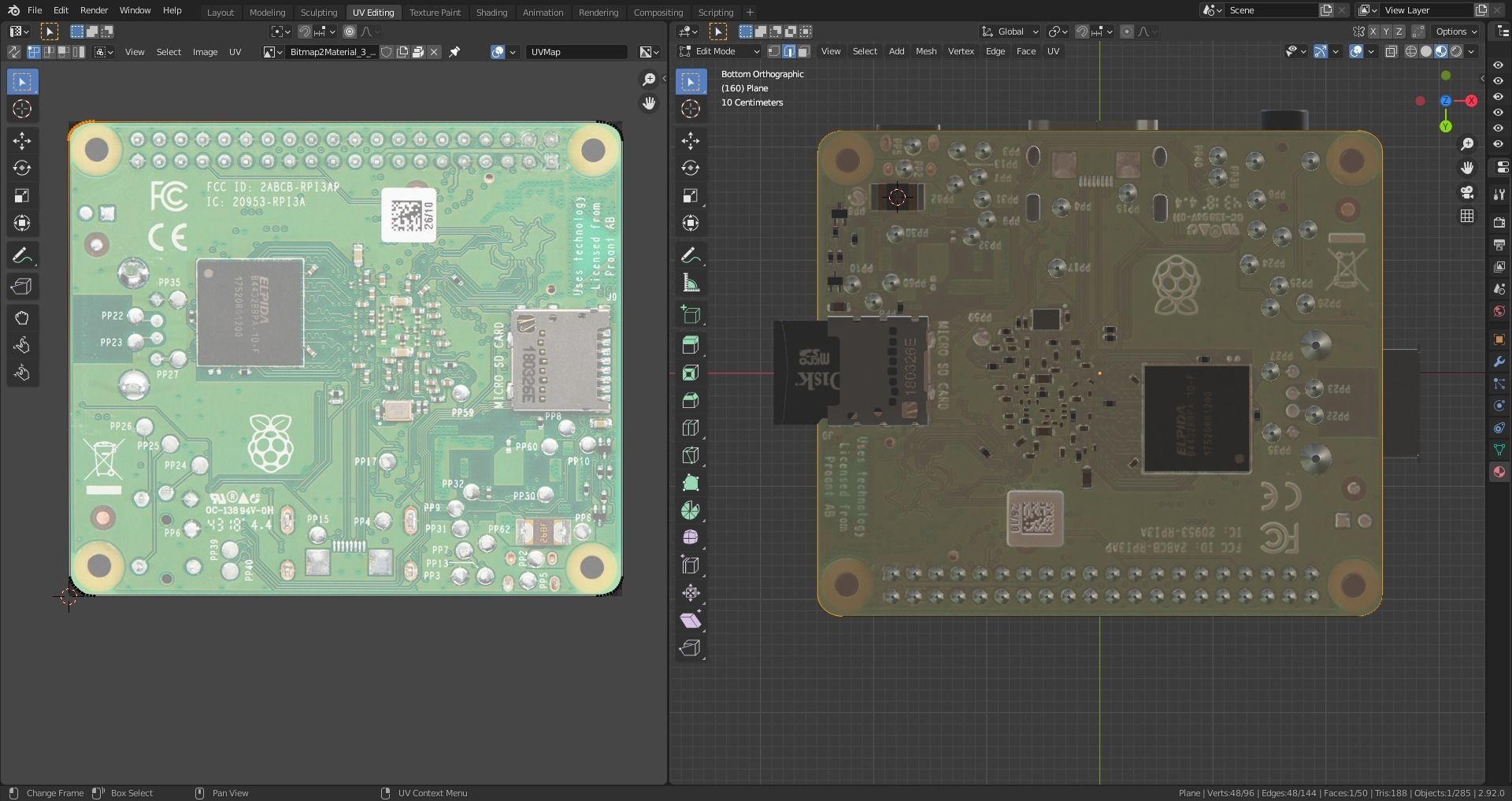 Raspberry pi 3A plus Low-poly 3D model_8