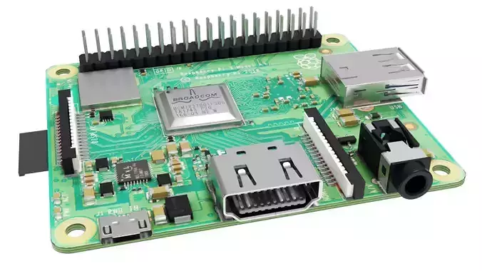 Raspberry pi 3A plus Low-poly 3D model