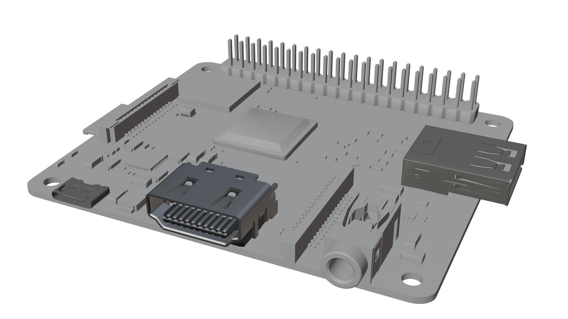Raspberry pi 3A plus Low-poly 3D model_9
