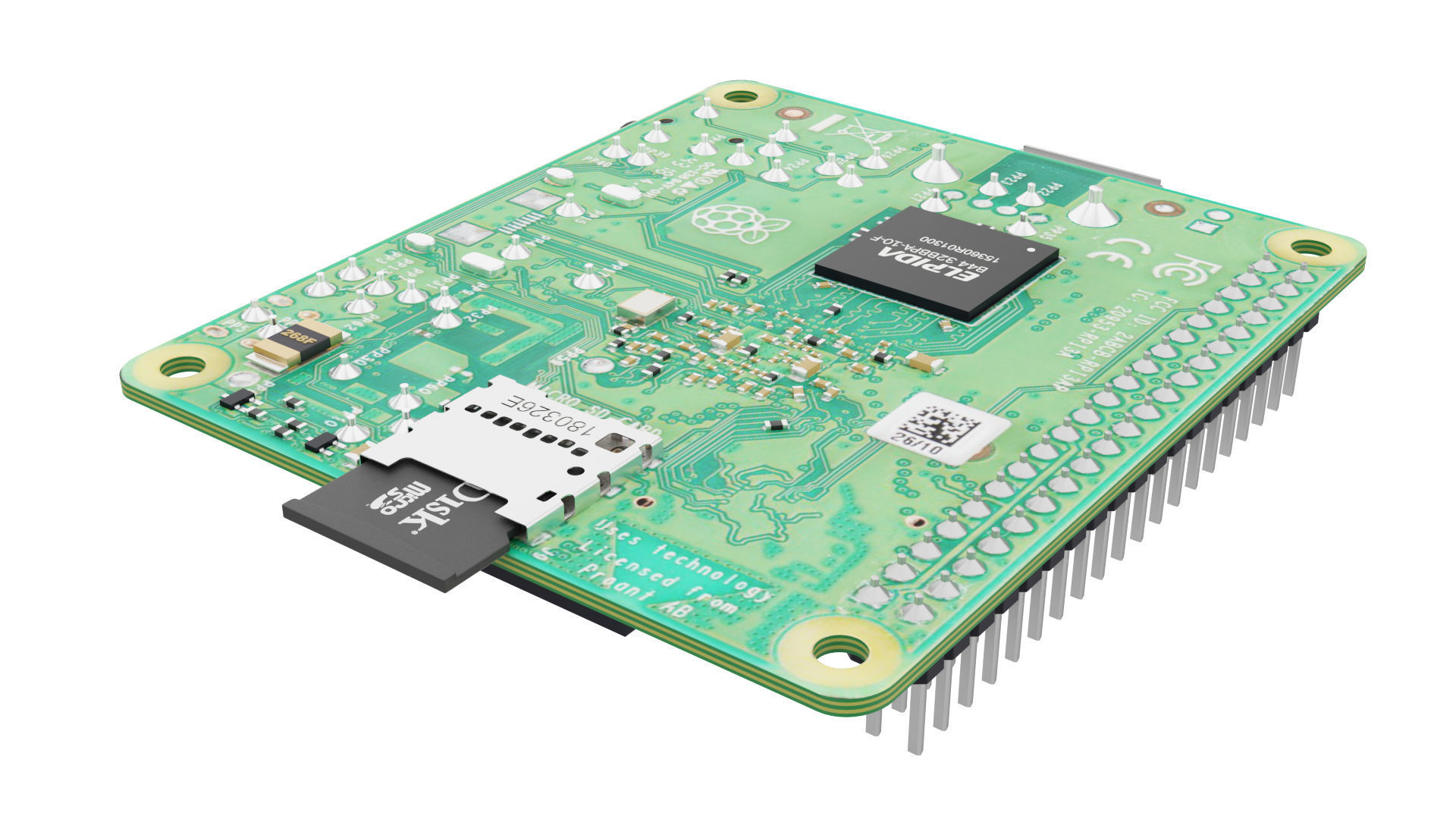 Raspberry pi 3A plus Low-poly 3D model_1