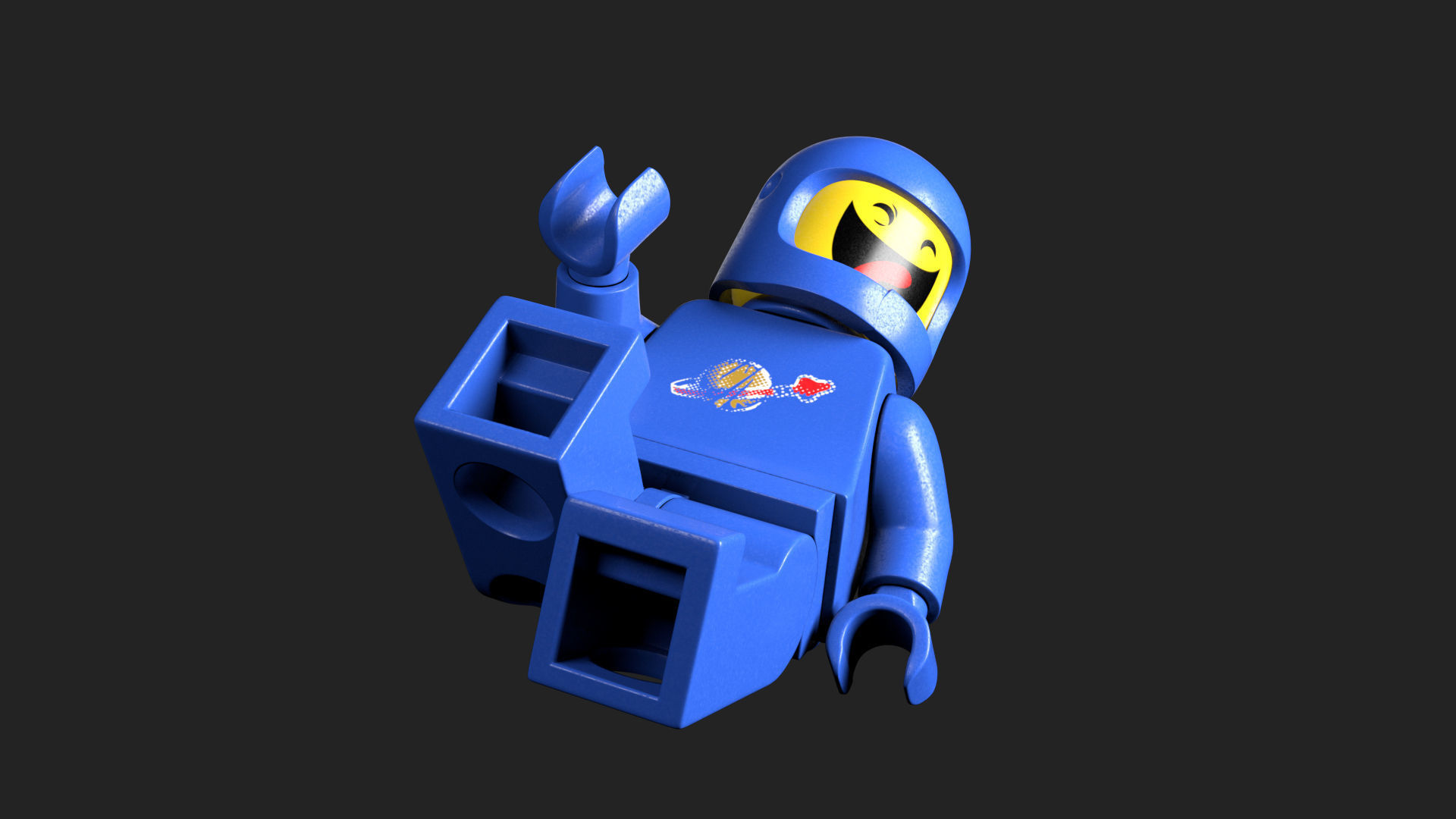 Rigged - Benny The Spaceman Lego Movie  Low-poly 3D model_26