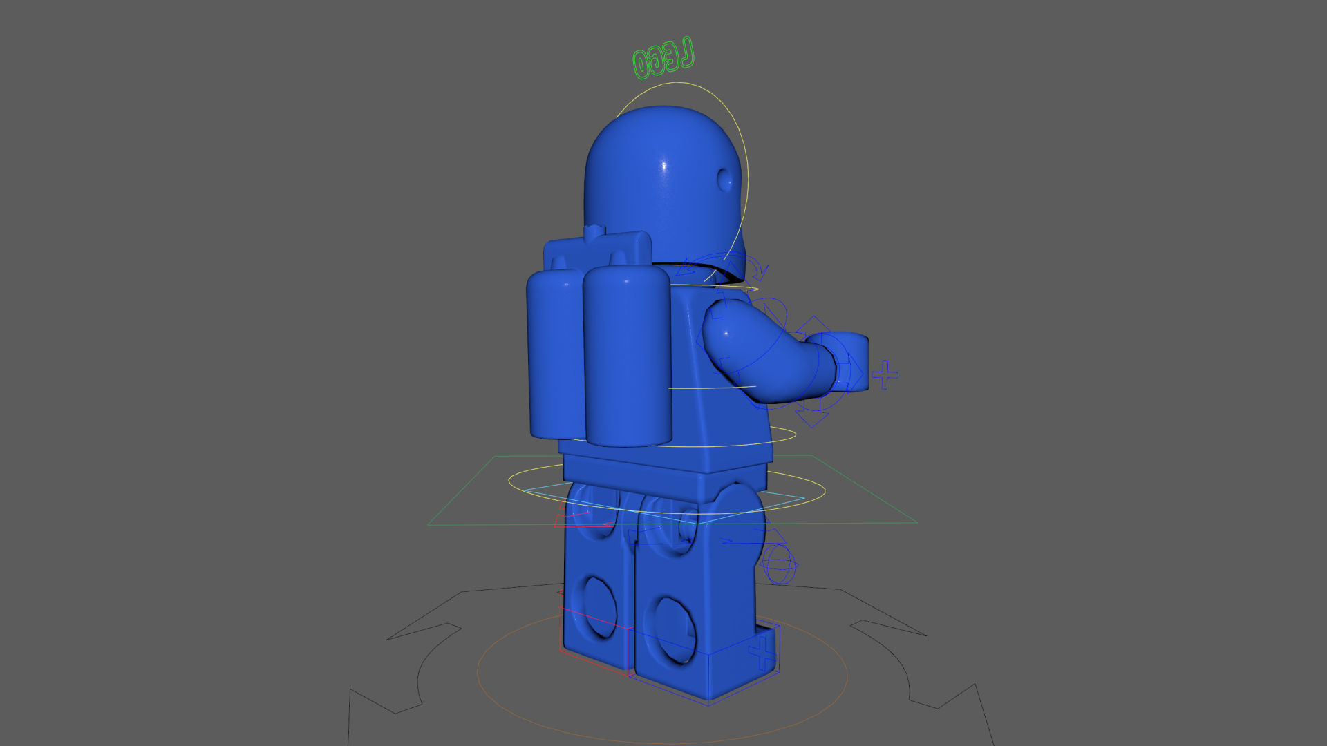 Rigged - Benny The Spaceman Lego Movie  Low-poly 3D model_21