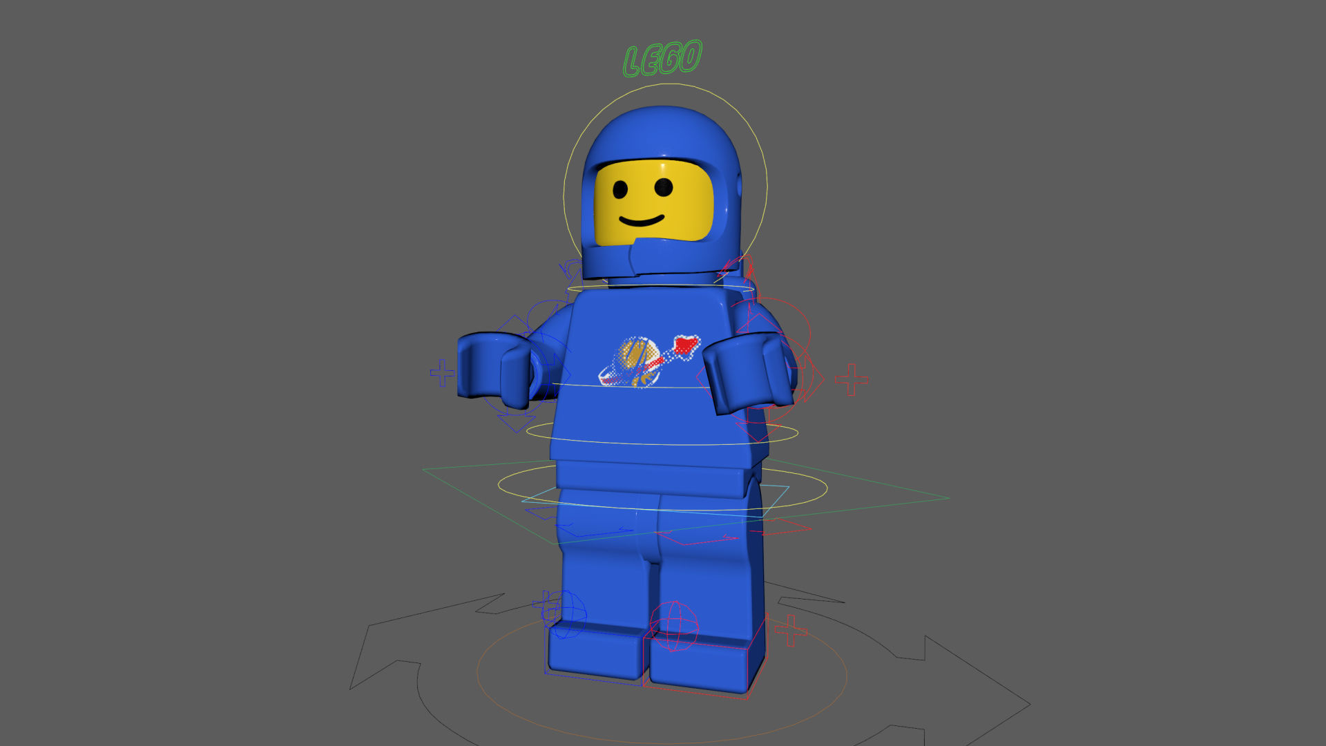 Rigged - Benny The Spaceman Lego Movie  Low-poly 3D model_17