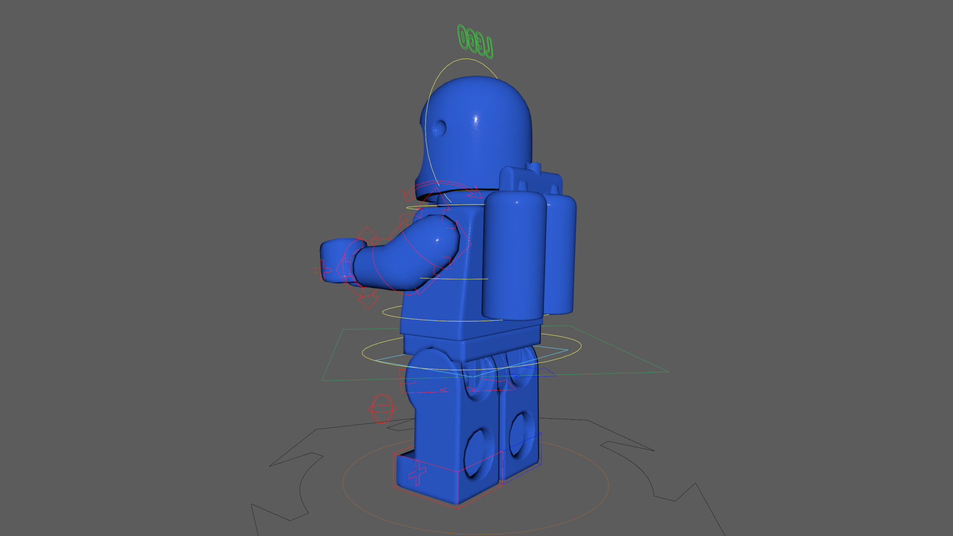Rigged - Benny The Spaceman Lego Movie  Low-poly 3D model_23