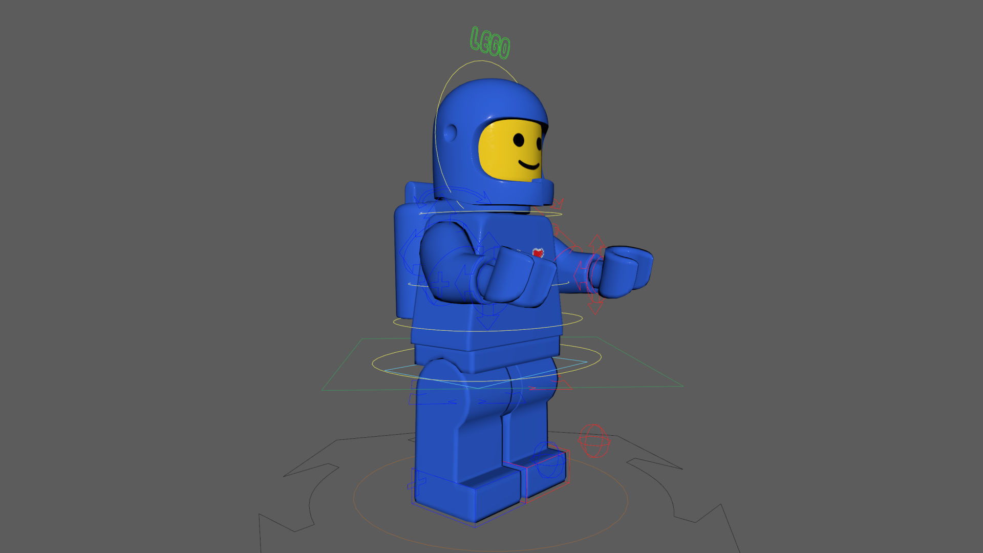 Rigged - Benny The Spaceman Lego Movie  Low-poly 3D model_19