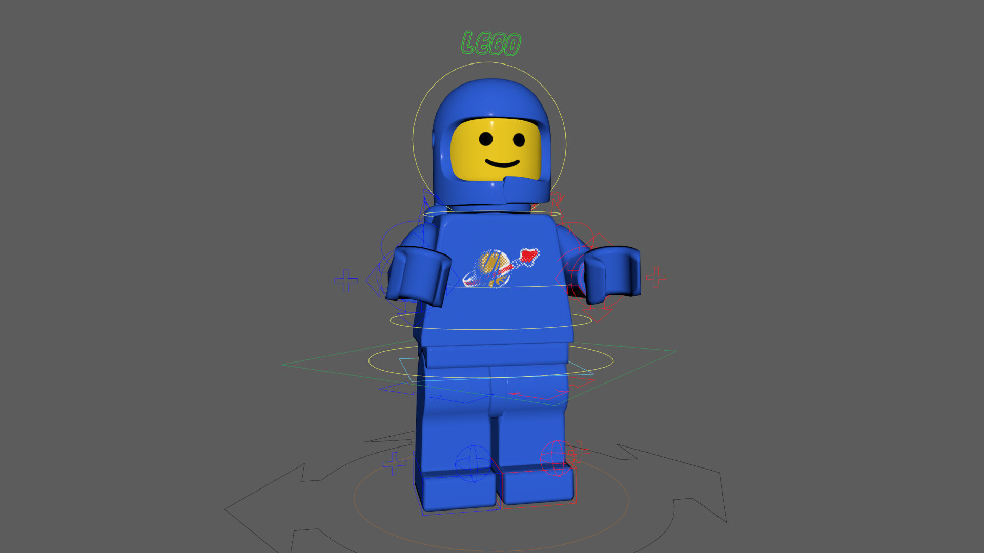 Rigged - Benny The Spaceman Lego Movie  Low-poly 3D model_18