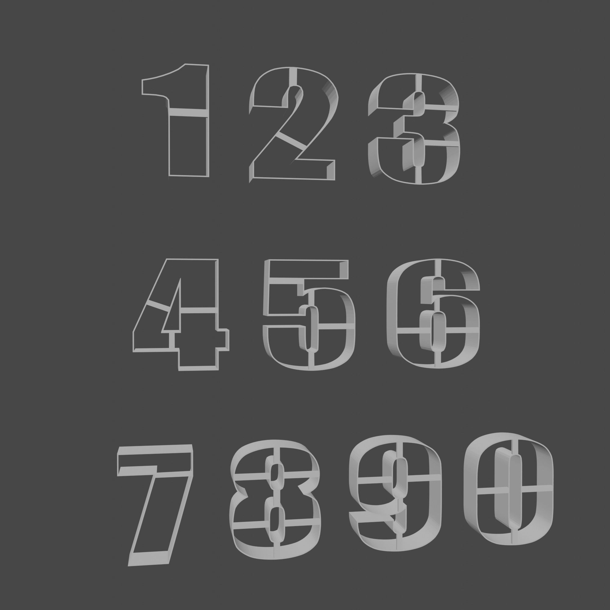 Number slicer for cookie 3D print model_1