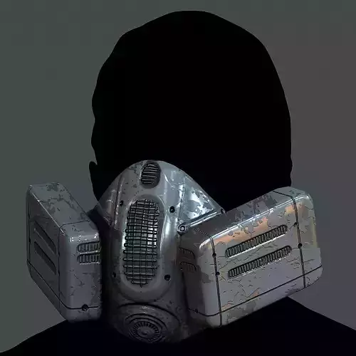 Gas mask helmet 3d model scifi Low-poly 