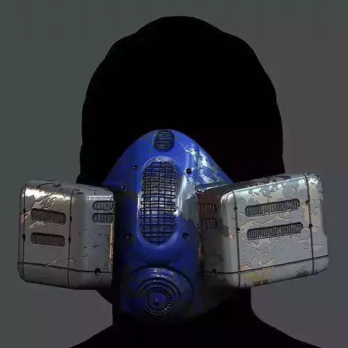 Gas mask helmet 3d model scifi Low-poly 