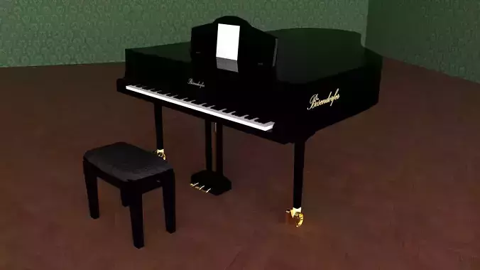 PIANO - Bosendorfer Low-poly 3D model