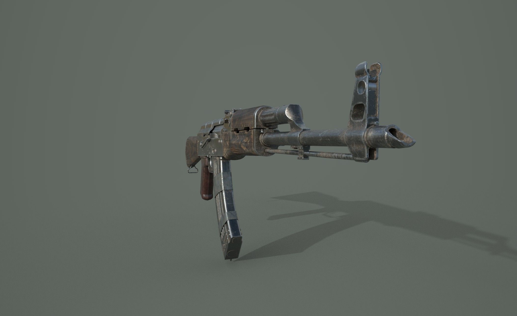 AK-47 silver sword Low-poly 3D model_4