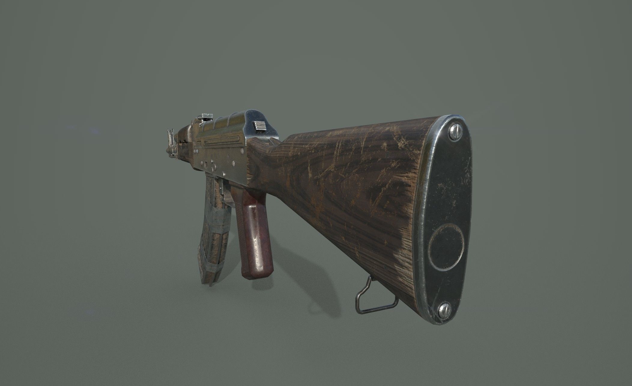 AK-47 silver sword Low-poly 3D model_10