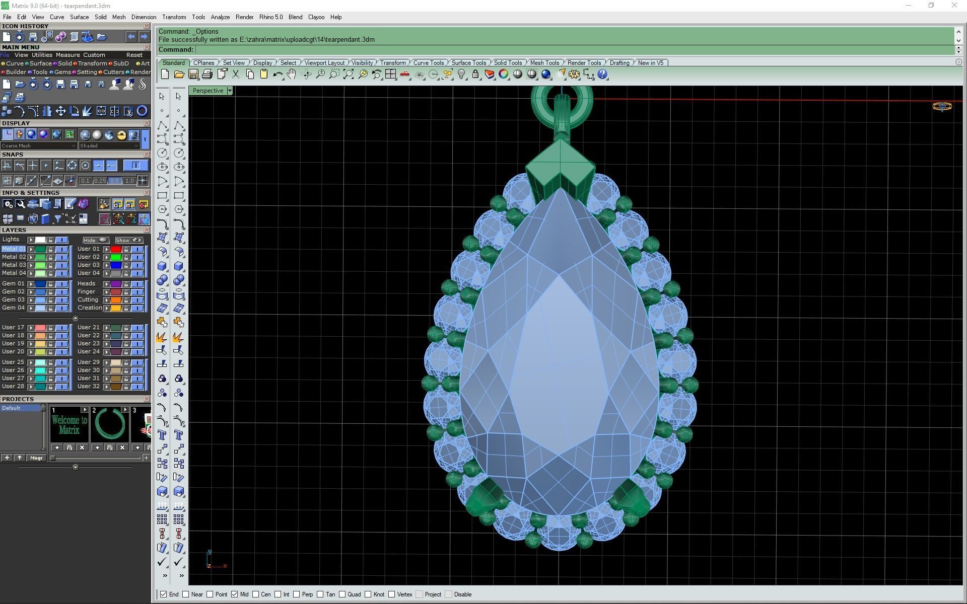 tear pendant 3d model 3D print model_16