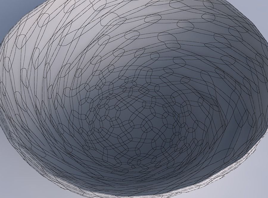 Bowl wide with twisted rocky bulges 3D print model_6