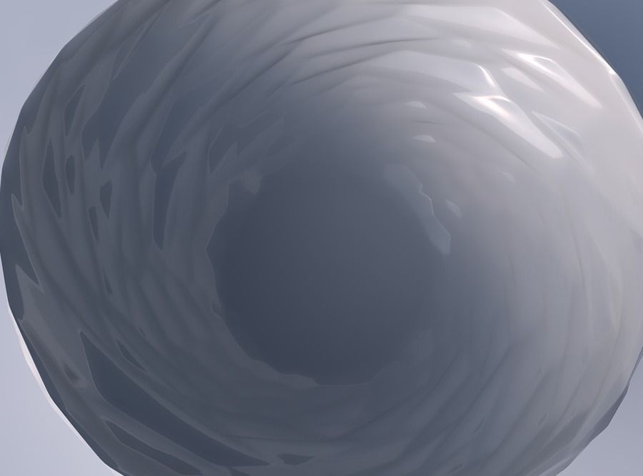 Bowl wide with twisted rocky bulges 3D print model_2