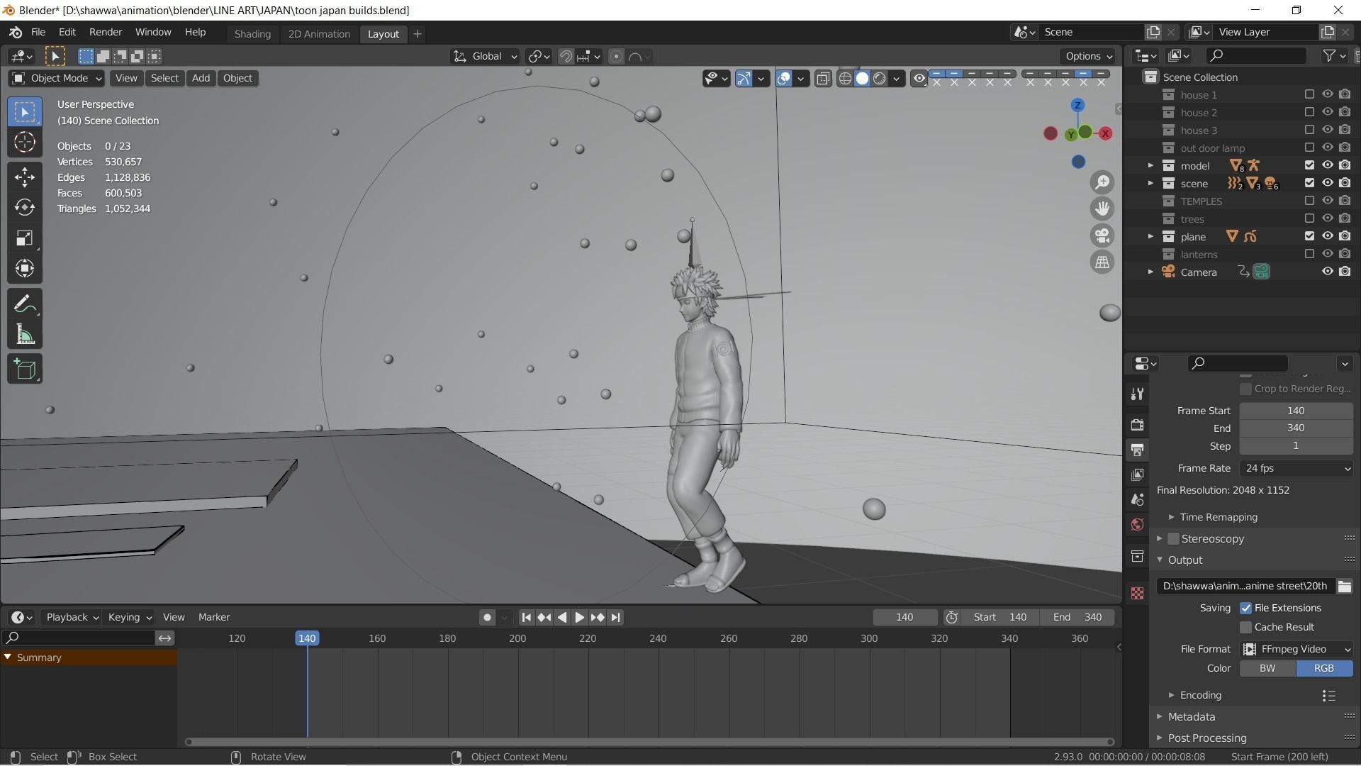 Naruto 3D Scene - Anime Style Low-poly 3D model_10