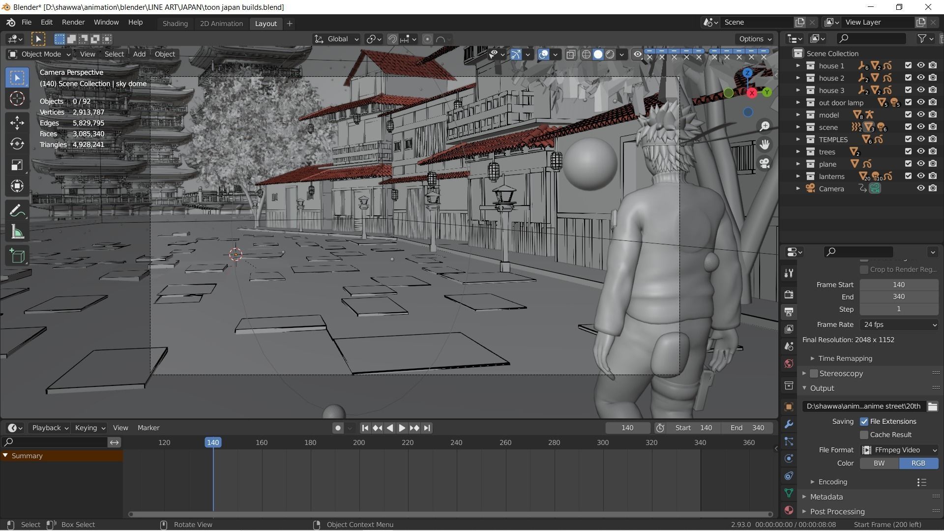 Naruto 3D Scene - Anime Style Low-poly 3D model_3