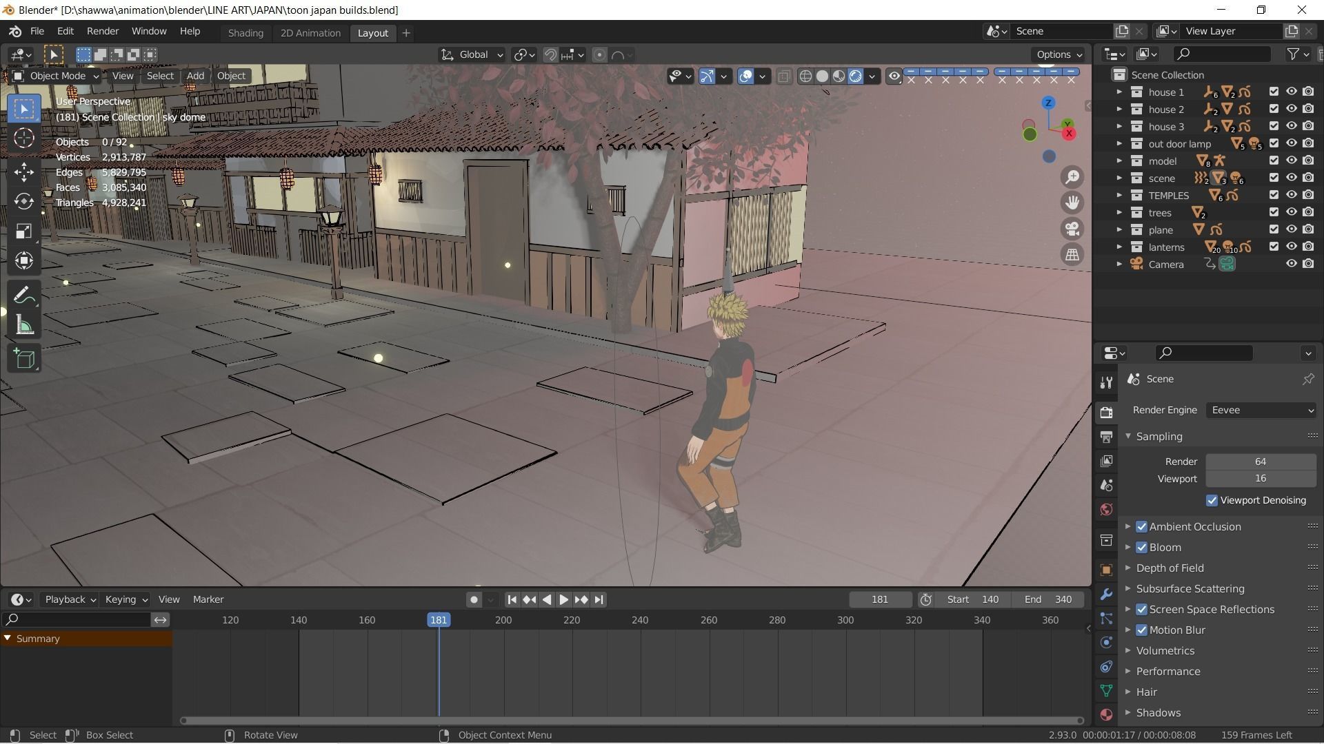 Naruto 3D Scene - Anime Style Low-poly 3D model_6