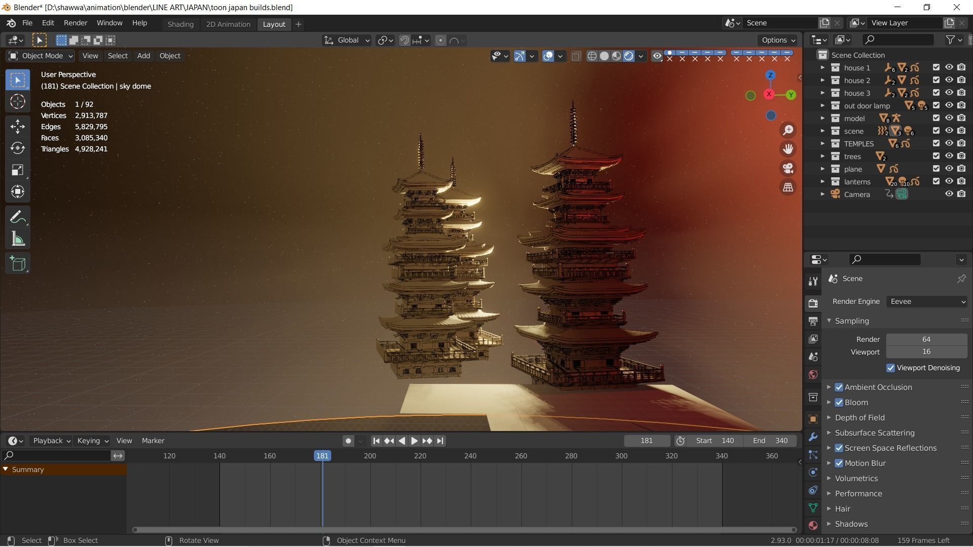 Naruto 3D Scene - Anime Style Low-poly 3D model_7