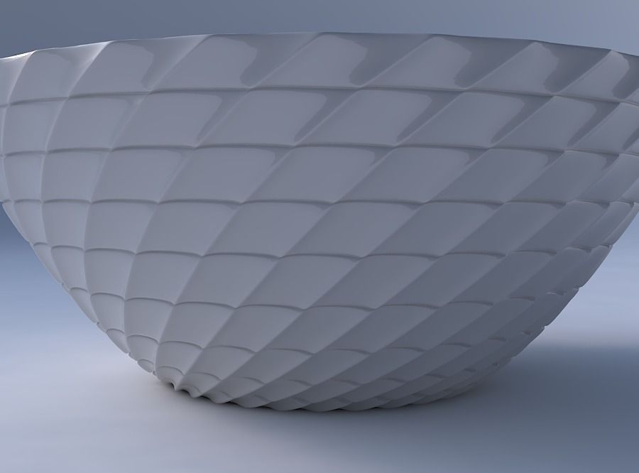 Bowl wide with strange tiles 3D print model_4