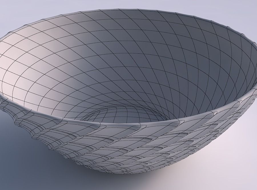 Bowl wide with strange tiles 3D print model_5
