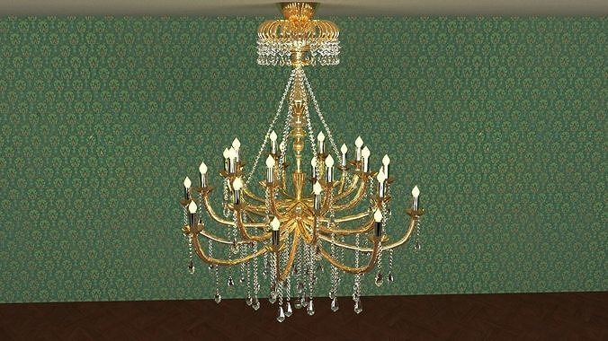 Led Ceiling Crystal Large Modern Chandelier  3D model