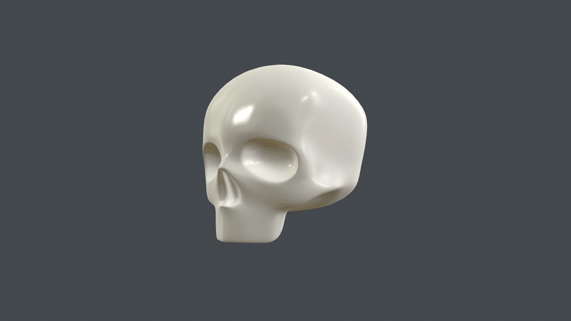 Stylized 3D model of human skull without the lower jaw 3D print model_1