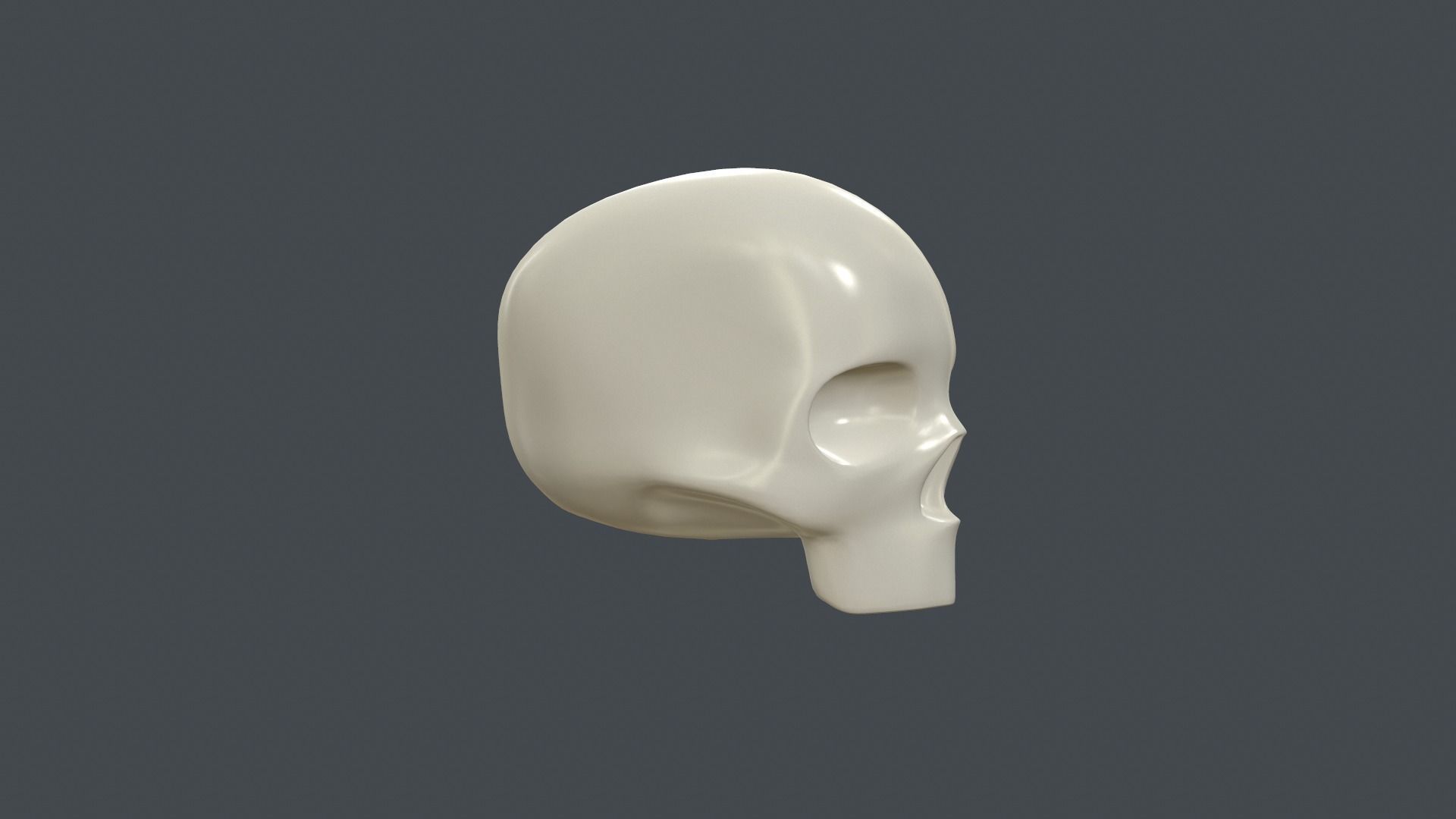 Stylized 3D model of human skull without the lower jaw 3D print model_6
