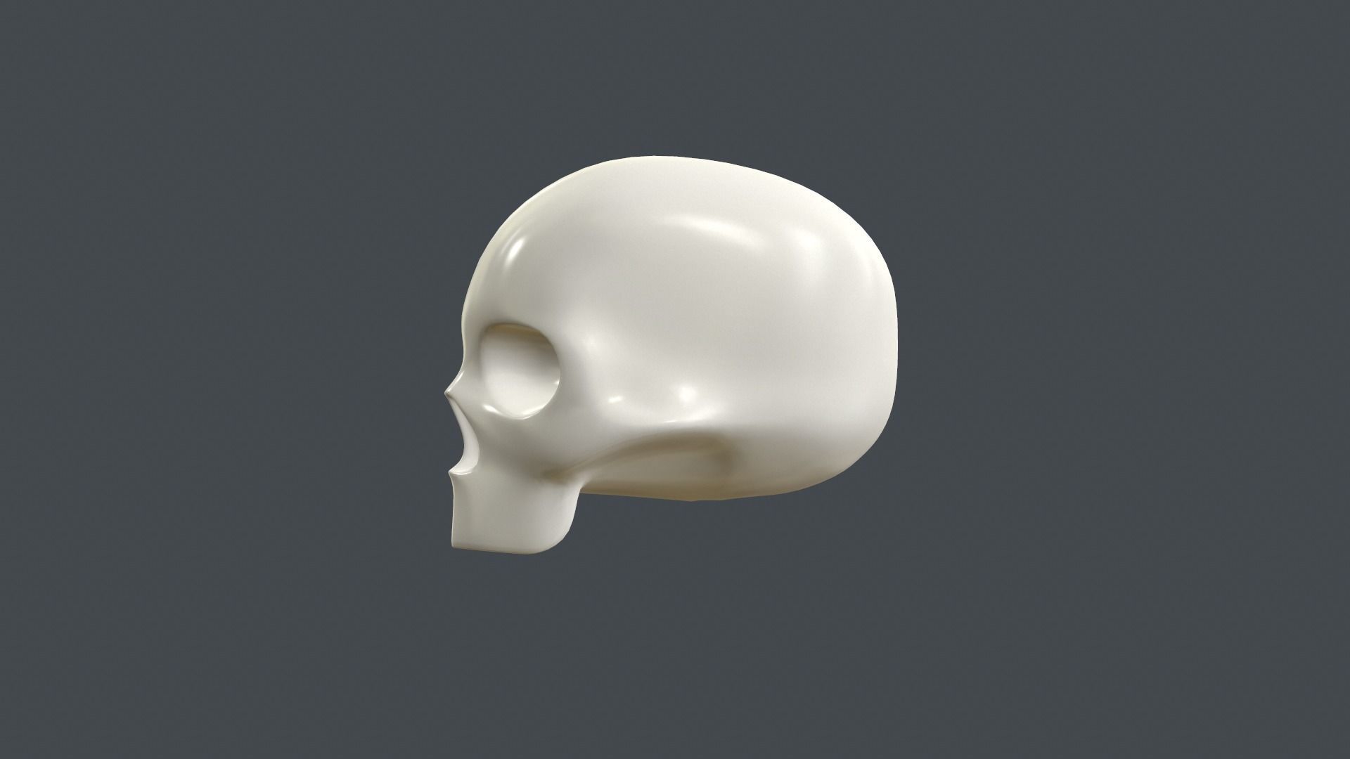 Stylized 3D model of human skull without the lower jaw 3D print model_2