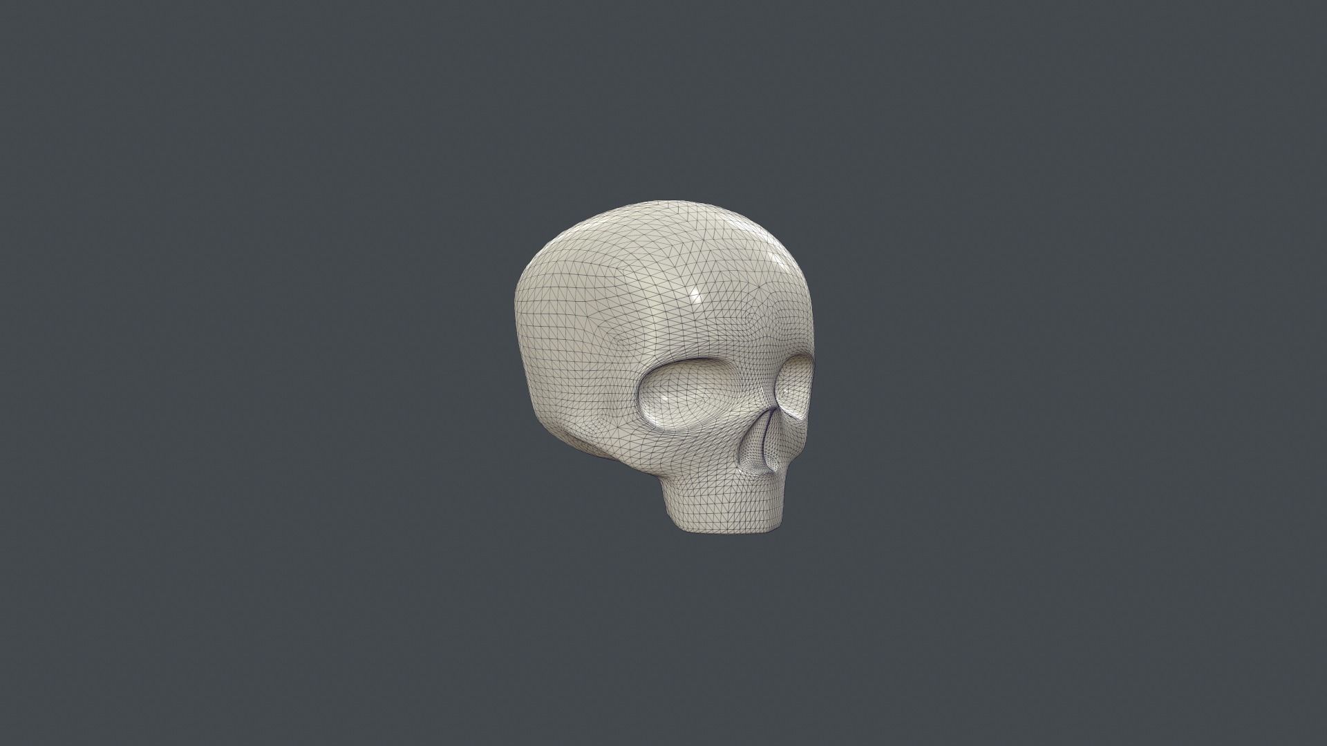 Stylized 3D model of human skull without the lower jaw 3D print model_12