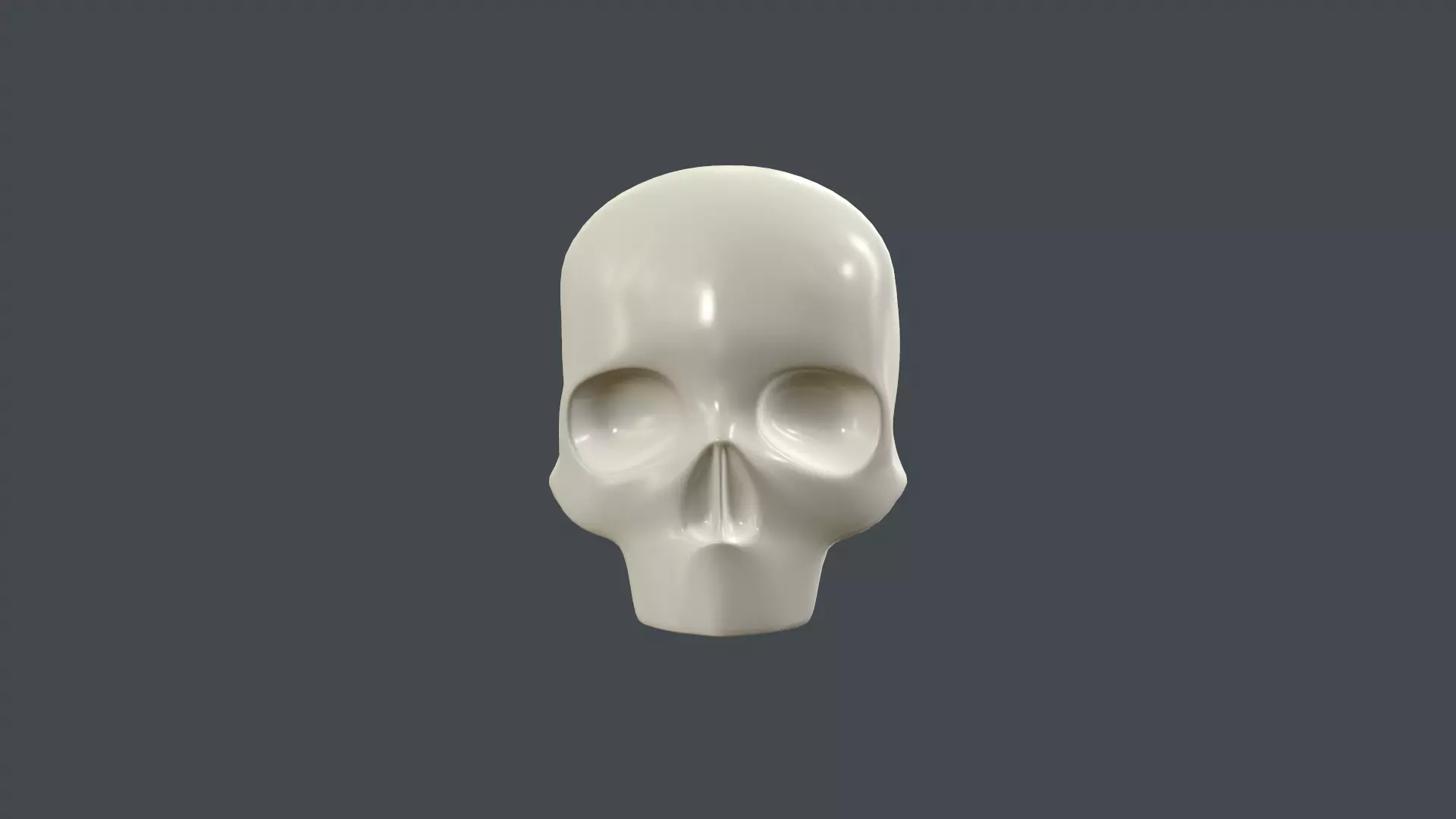 Stylized 3D model of human skull without the lower jaw 3D print model_0