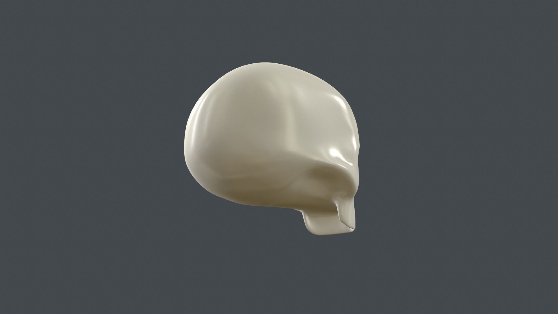 Stylized 3D model of human skull without the lower jaw 3D print model_5