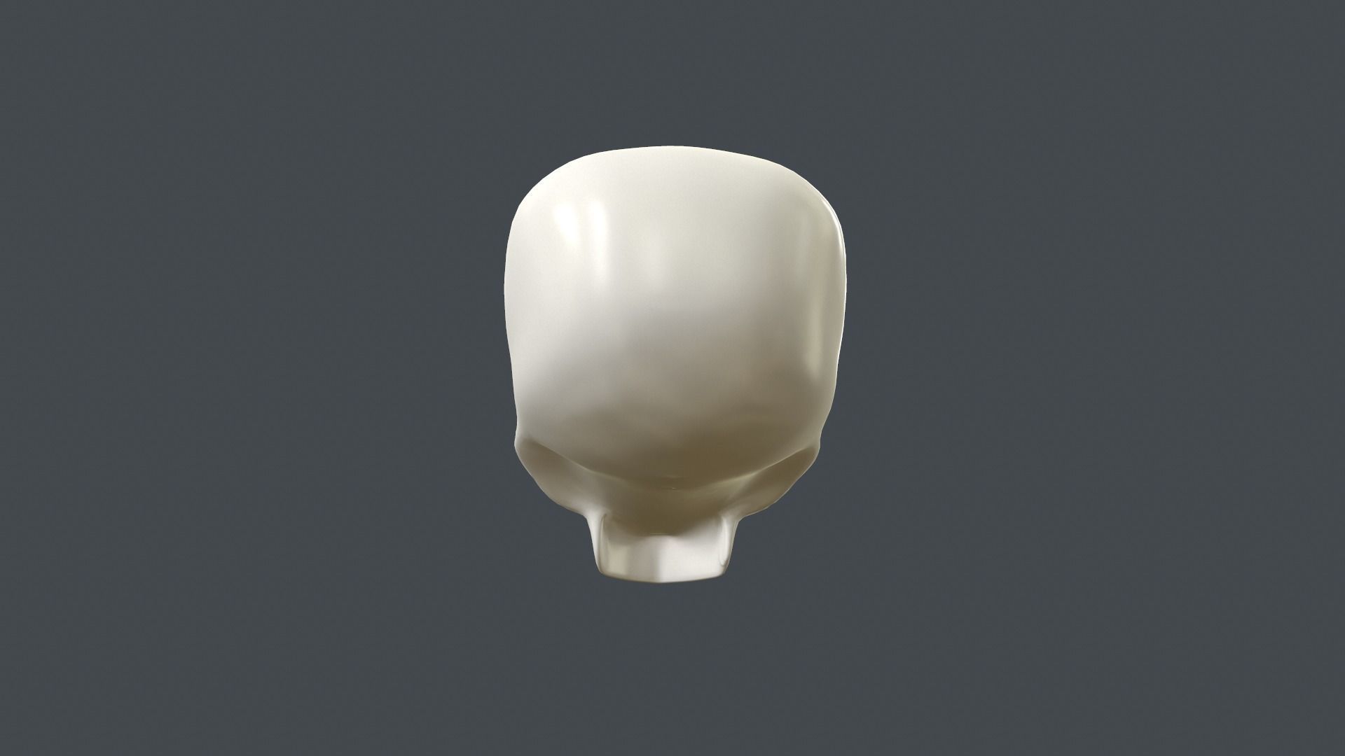 Stylized 3D model of human skull without the lower jaw 3D print model_4