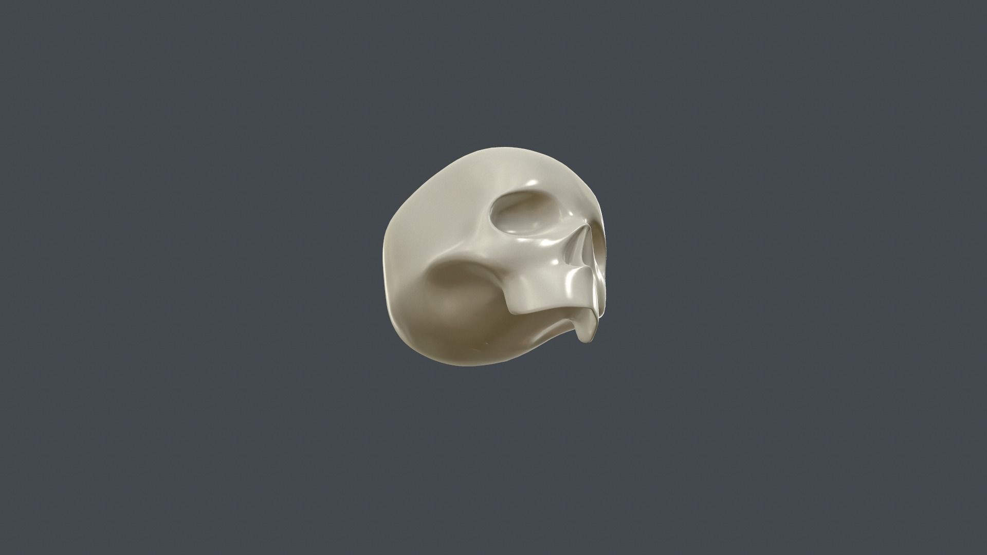 Stylized 3D model of human skull without the lower jaw 3D print model_13
