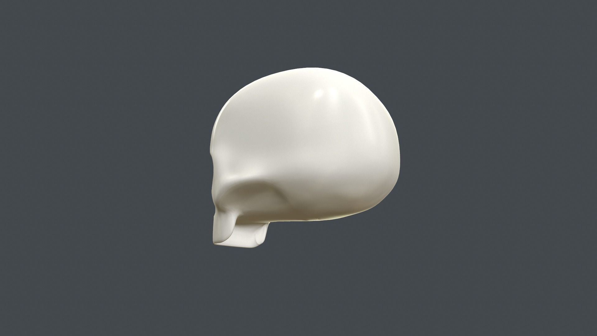 Stylized 3D model of human skull without the lower jaw 3D print model_3