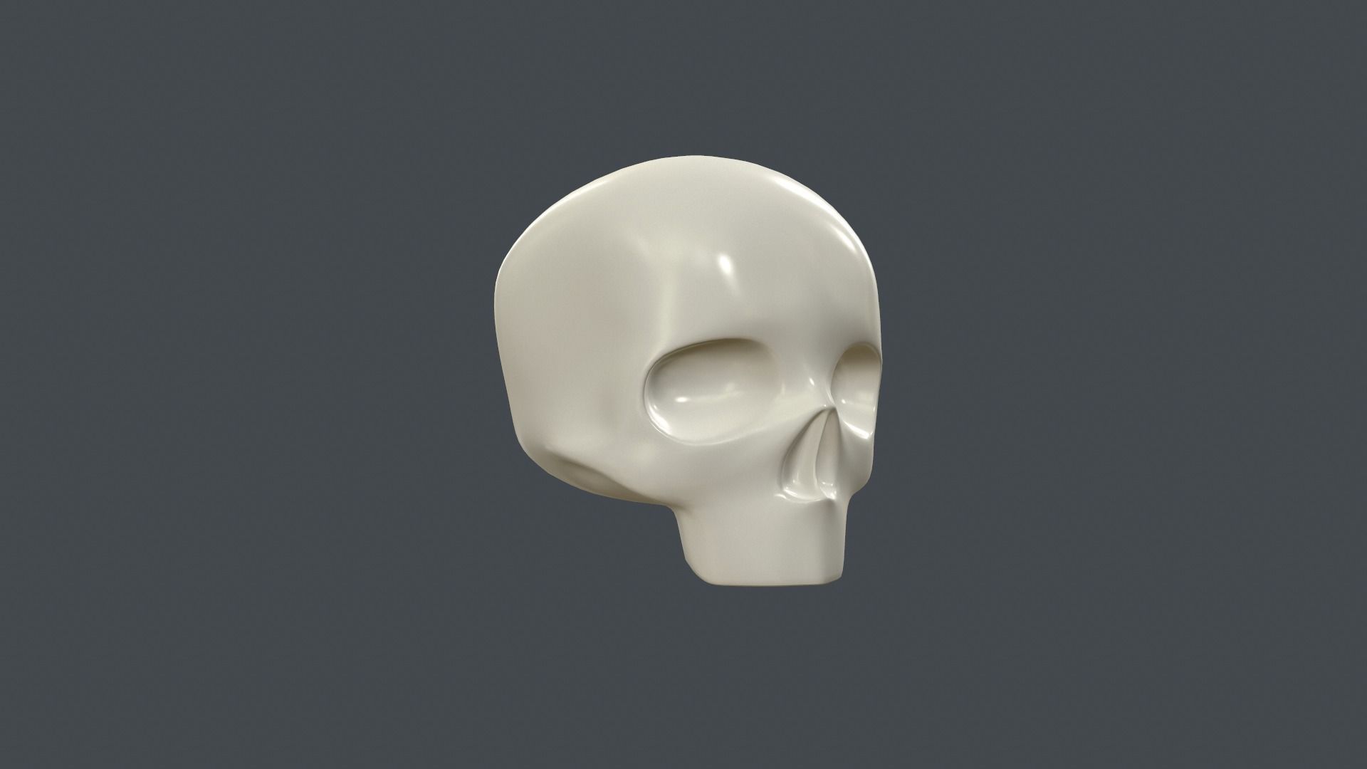 Stylized 3D model of human skull without the lower jaw 3D print model_7